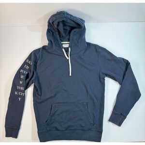 Saturdays NYC Hoodie Medium Navy Pullover Streetwear Minimal Logo